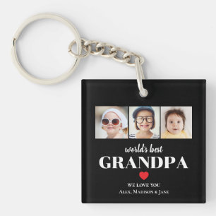 Porte-clefs Meilleur Papi du Monde Nous t'aimons 3 Enfants Pho