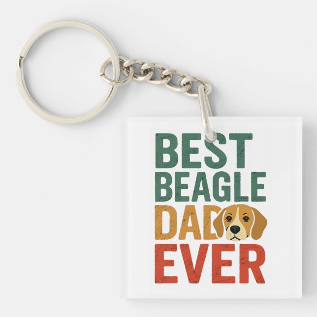 Porte-clefs Meilleur Père Beagle jamais (Devant)