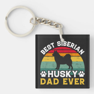 Porte-clefs Meilleur Père Husky Sibérien Jamais, Hommage Fête 