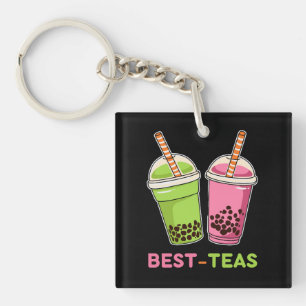 Porte-clefs Meilleur teas kawaii boba bubble amis thé perle