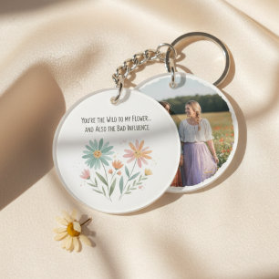 Porte-clefs Meilleure amie Boho Wildflower – Cadeau drôle pour