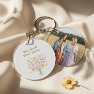 Porte-clefs Meilleure amie botanique de fleur sauvage Photo Fl