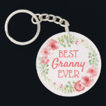 Porte-clefs Meilleure aquarelle Granny Ever Fleur Wreath<br><div class="desc">Célébrez la meilleure mamie de tous les temps avec ce charmant porte - clé ! Doté d'une délicate couronne d'aquarelle fleurie entourant le message sincère "Best Granny Ever", ce gardien personnalisé est un cadeau parfait pour la fête des grands-parents, les anniversaires, ou toute occasion d'express de votre amour et de...</div>