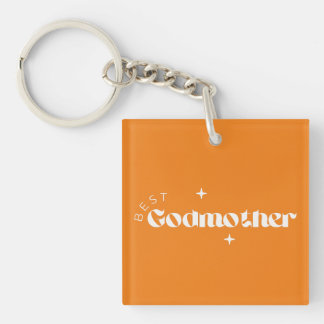Porte-clefs Meilleure carte de marraine (Fond moutarde)