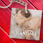 Porte-clefs Meilleure grand-mère du monde depuis 20XX Photo si<br><div class="desc">Ce design simple et moderne est composé d'une typographie serif et cursive et d'ajouter une photo personnalisée</div>