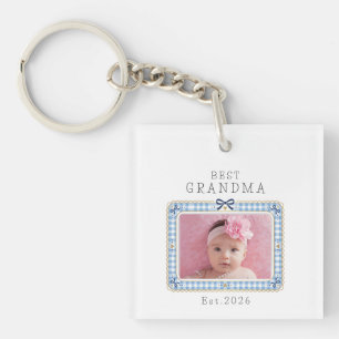 Porte-clefs Meilleure grand-mère établie date personnalisée ph