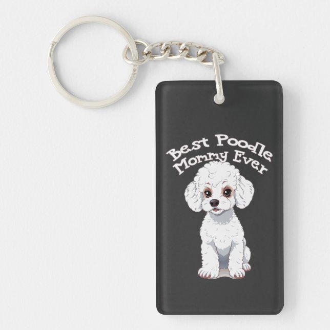 Porte-clefs Meilleure maman caniche, maman caniche (Devant)