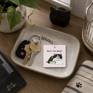 Porte-clefs Meilleure Maman de Chat Calico Gâtée Fête des Mère