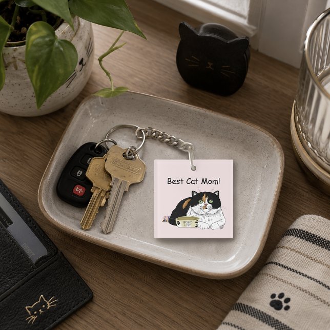 Porte-clefs Meilleure Maman de Chat Calico Gâtée Fête des Mère (Créateur téléchargé)