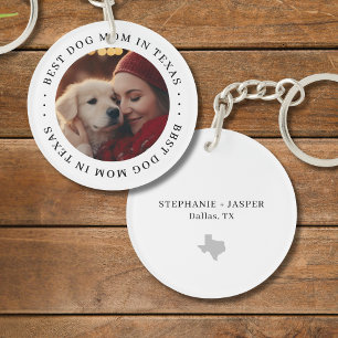 Porte-clefs Meilleure maman de chien au Texas Photo personnali