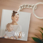Porte-clefs Meilleure maman du monde depuis 20XX Photo moderne<br><div class="desc">Ce design simple et moderne est composé de sans serif et de typographie cursive ludique et d'ajouter une photo personnalisée.</div>