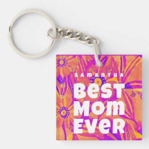 Porte-clefs Meilleure maman jamais Floral Art naïf