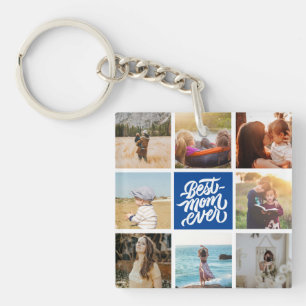 Porte-clefs Meilleure maman Jamais Personnalisé Photo Collage