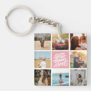 Porte-clefs Meilleure Maman Jamais Personnalisé Photo Collage 