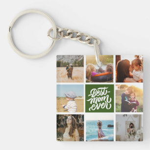 Porte-clefs Meilleure Maman Jamais Personnalisée Photo Collage