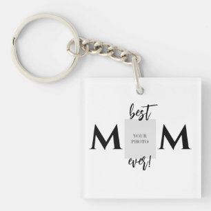 Porte-clefs Meilleure maman jamais photo et texte Fête des mèr
