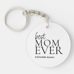Porte-clefs Meilleure maman Maman Jamais Nom Photo Blanc