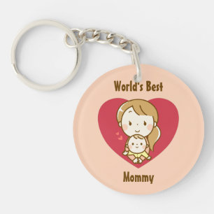 Porte-clefs Meilleure maman mignonne Fête des Mères Kawaii Car