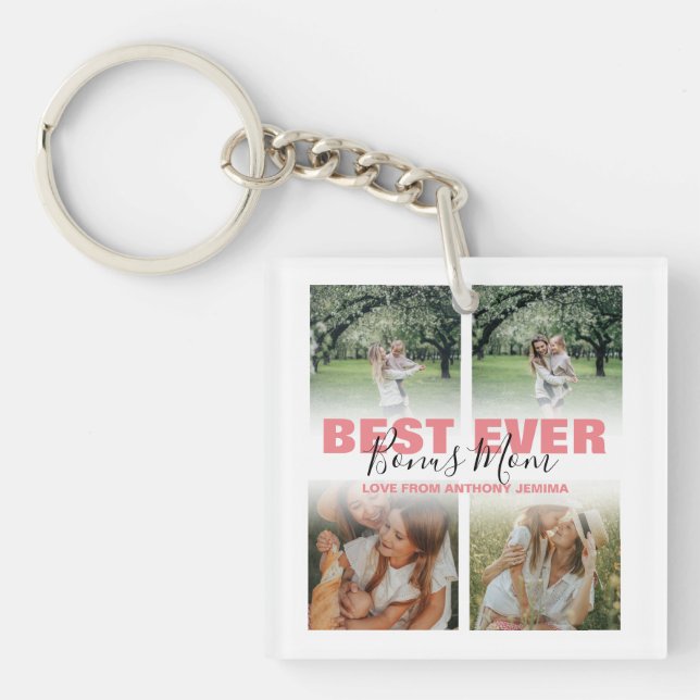 Porte-clefs Meilleure Maman supplémentaire Moderne | Collage p (Devant)