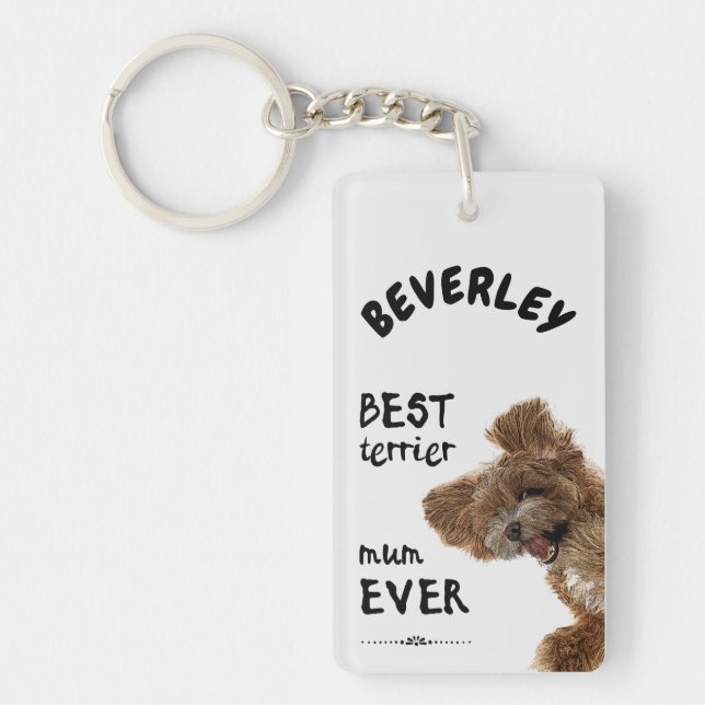 Porte-clefs Meilleure maman terrier jamais (Devant)