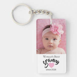 Porte-clefs Meilleure Mamie du Monde Depuis Année Photo Mignon