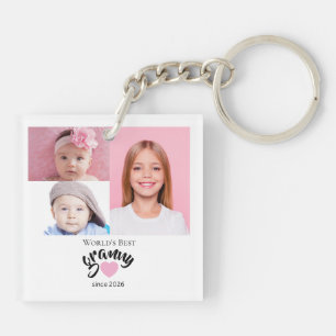 Porte-clefs Meilleure Mamie du Monde depuis l'année 3 Photo Mi