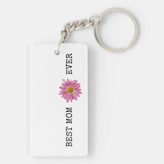 Porte-clefs MEILLEURE MOM JAMAIS rose Jaune Fun (Dos)