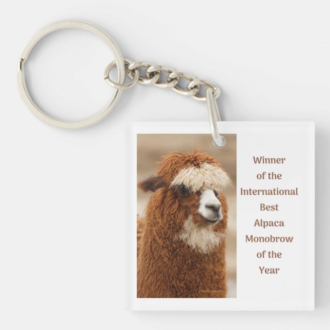 Porte-clefs Meilleure Monobrow d'Alpaca (Devant)