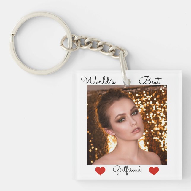 Porte-clefs Meilleure petite amie photo personnalisée (Devant)
