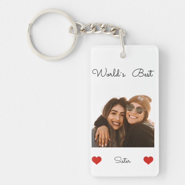 Porte-clefs Meilleure Soeur Deux Visages du Monde (Devant)