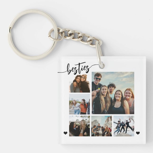Porte-clefs Meilleures amies collage de photos (Devant)