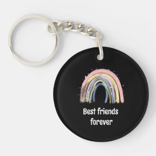 Porte-clefs Meilleures amies pour toujours étoiles arc-en-ciel