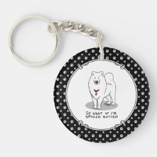 Porte-clefs Mélange Dog Samoyé Dog Mignonne Attitude drôle