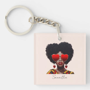 Porte-clefs Melanin Magic : Black Queen Rocking Heart Shades