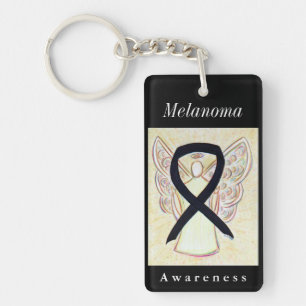 Porte-clefs Melanoma Cancer Sensibilisation Ruban Angel Porte 