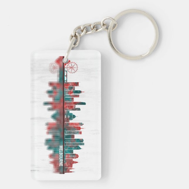 Porte-clefs Melbourne Australia Skyline (Dos)
