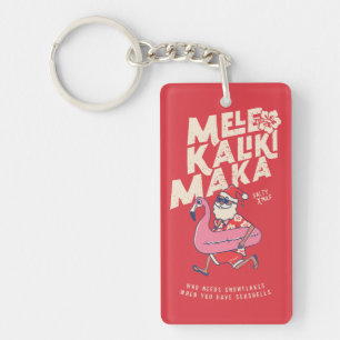 Porte-clefs Mele Kalikimaka Père Noël Flamant rose Noël Getawa