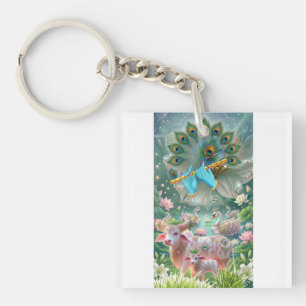 Porte-clefs Mélodie divine du Seigneur Krishna : Flûte sacrée,