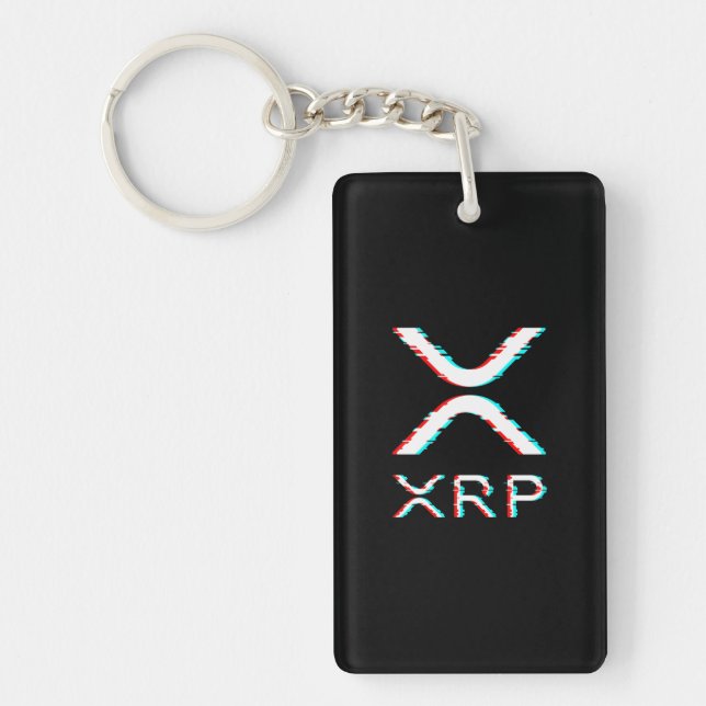 Porte-clefs Mème Crypto Devise XRP Glitch CryptoCurrency (Devant)