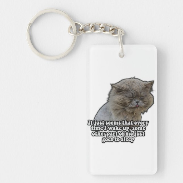 Porte-clefs Mème de chat amusant pour les amateurs de chatte e (Devant)