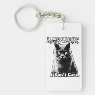 Porte-clefs Mème de chat grincheux amusant pour chaton personn