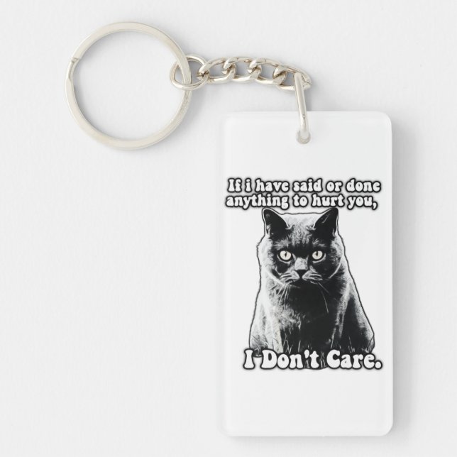 Porte-clefs Mème de chat grincheux amusant pour chaton personn (Devant)