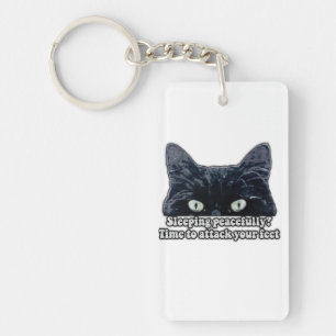 Porte-clefs Mème de chat grincheux amusant pour les propriétai