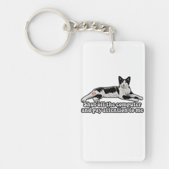 Porte-clefs Mème de chat mignon amusant pour les propriétaires (Devant)