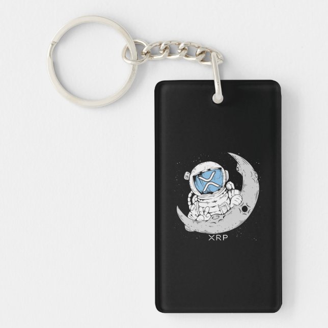 Porte-clefs Mème de crypto XRP Cryptomonnaie Cute Astronaut Mo (Devant)