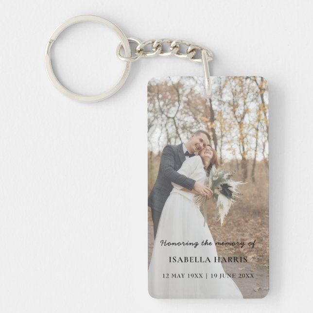 Porte-clefs Mémento commémoratif en souvenir affectueux (Devant)