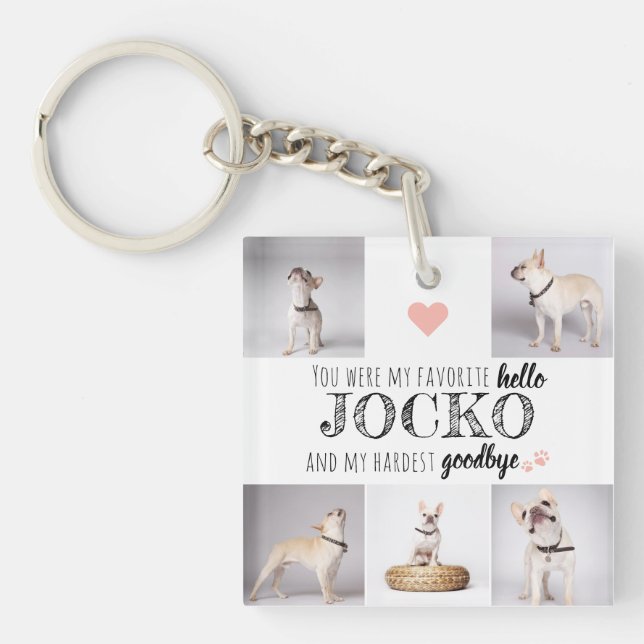 Porte-clefs Mémento de citation préféré pour animaux de compag (Devant)