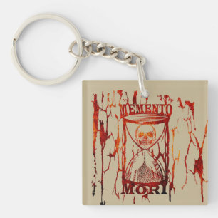 Porte-clefs Mémento mori crâne sablier