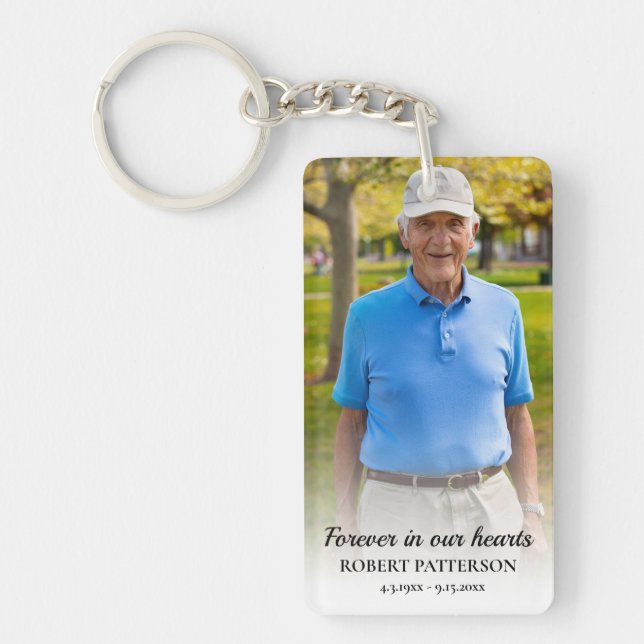 Porte-clefs Mémento photo commémoratif à jamais dans nos cœurs (Devant)