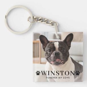 Porte-clefs Mémoire personnalisable de photo de chien de compa